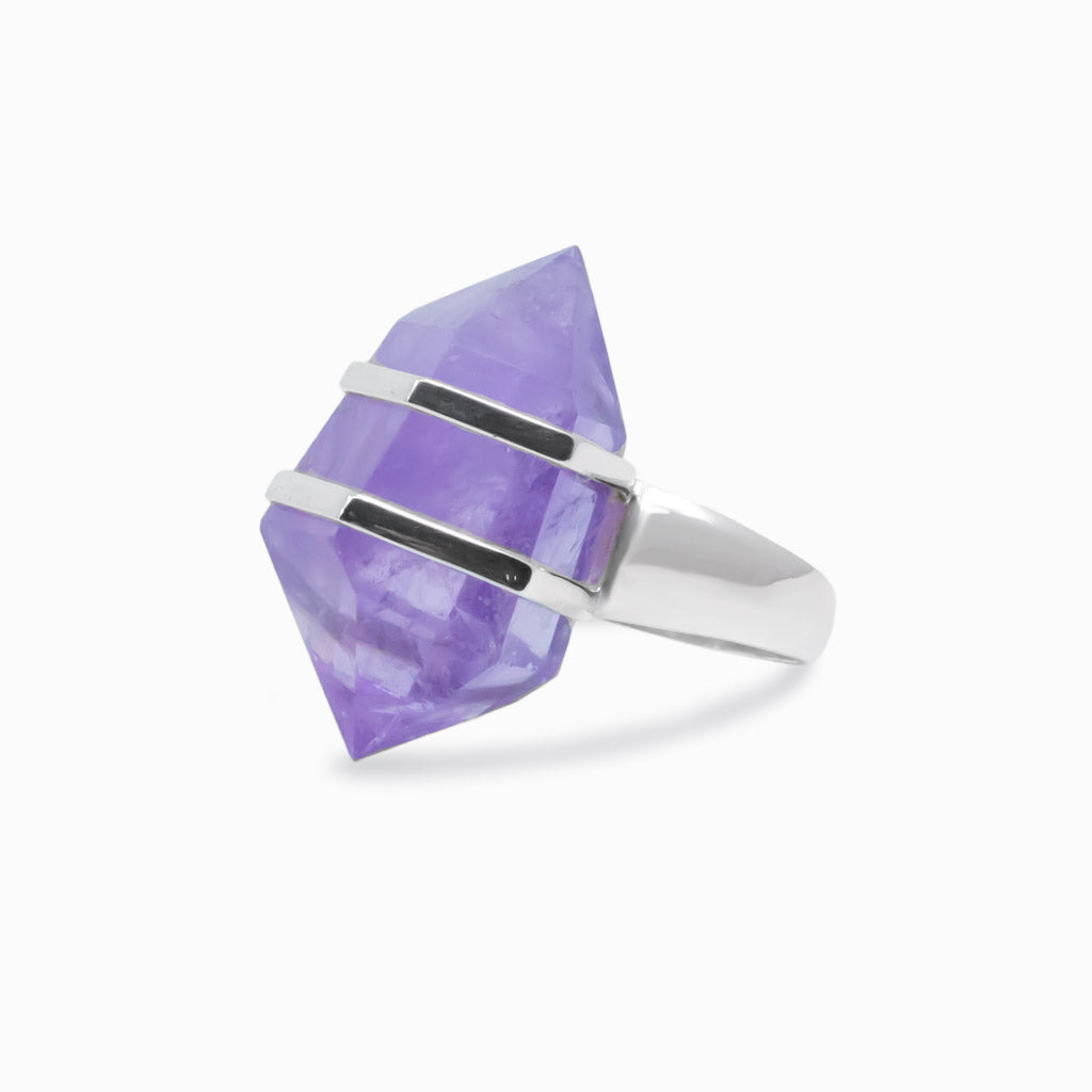 Pencil Faceted Amethyst ring