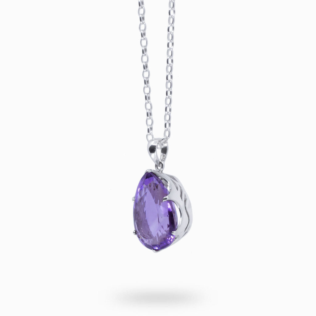 FACETED TEAR AMETHYST NECKLACE