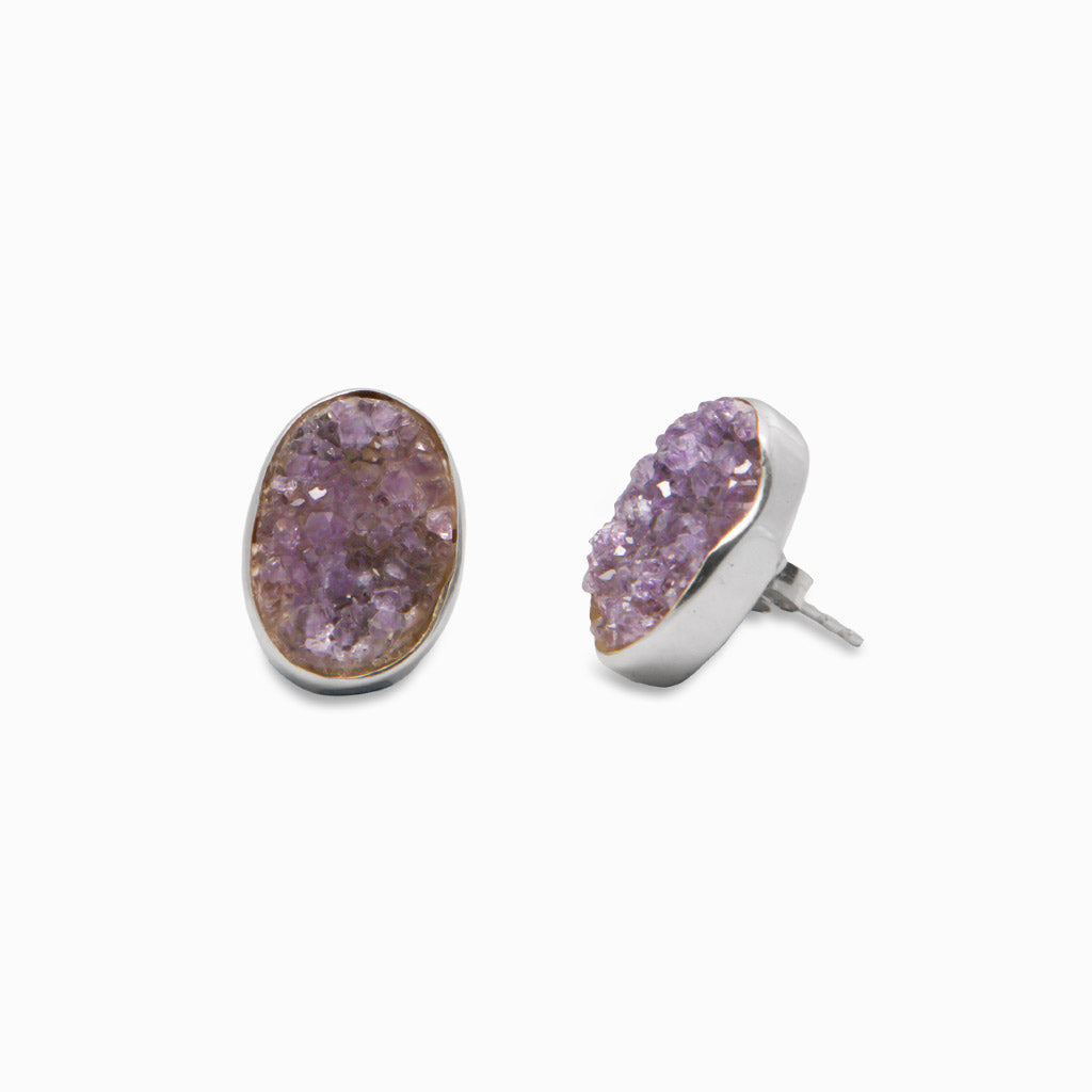 RAW AMETHYST STUDS