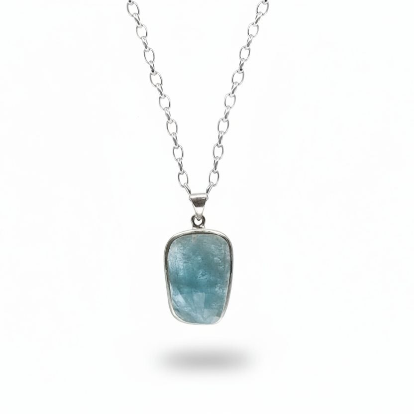 faceted aquamarine necklace