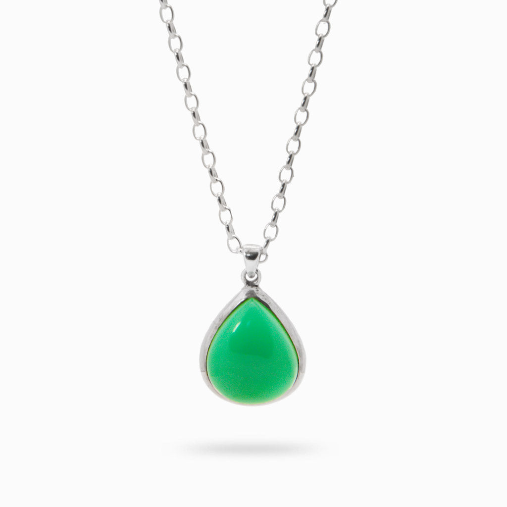 CHRYSOPRASE TEAR NECKLACE