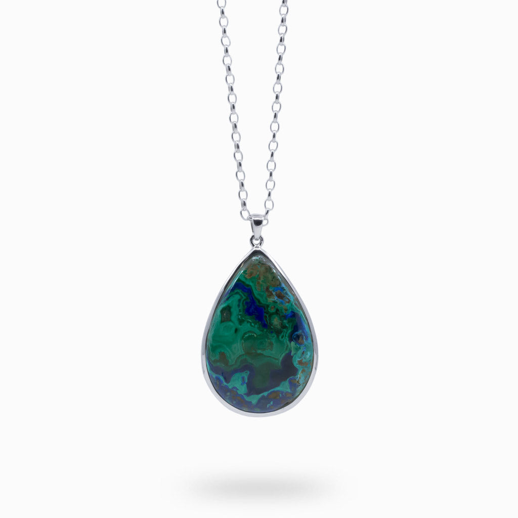 AZURITE MALACHITE TEAR NECKLACE