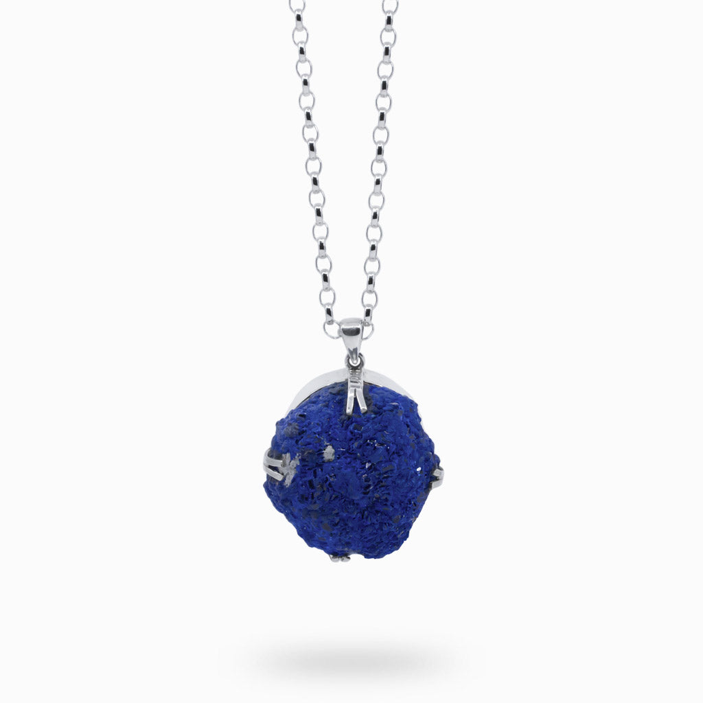 raw azurite necklace