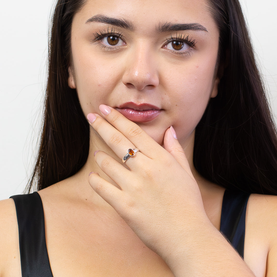 Hessonite Garnet Ring