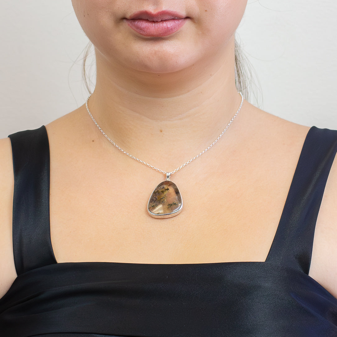 SOLD| Rutilated Quartz & Hematite Necklace