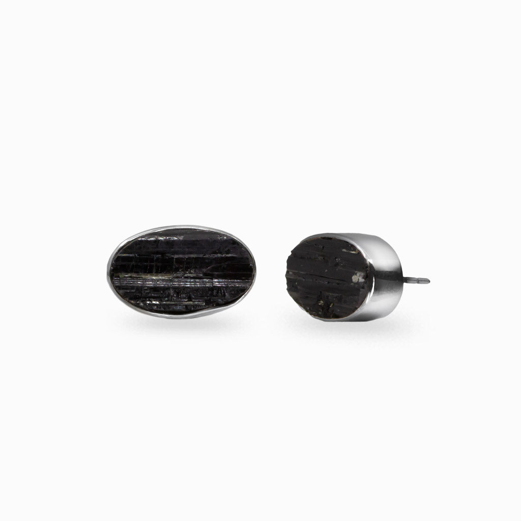 Black Tourmaline Stud Earrings