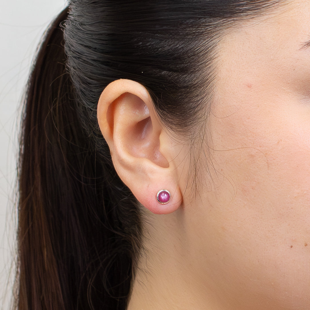 Star Ruby Stud Earrings