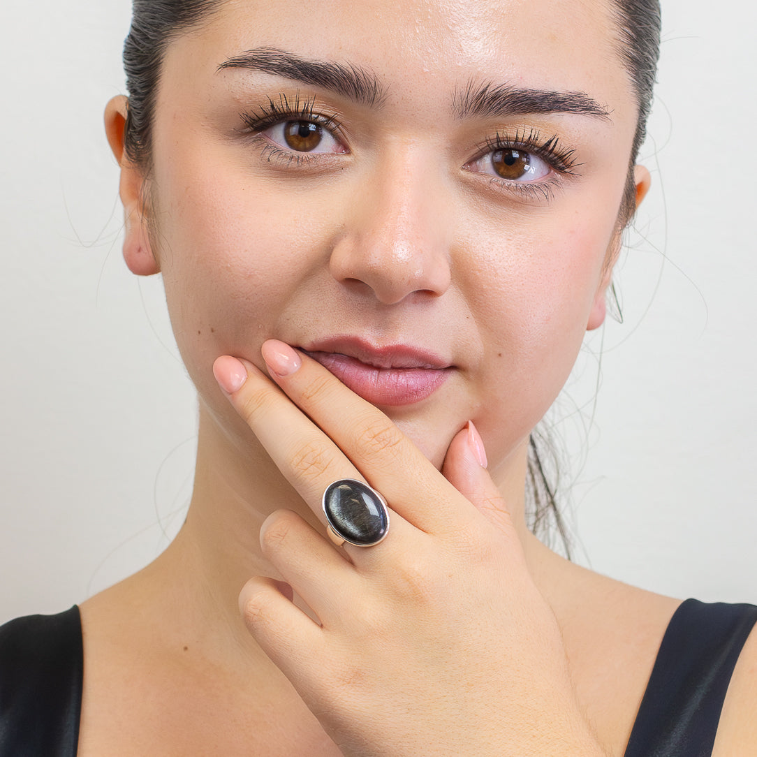 Silversheen Obsidian Ring