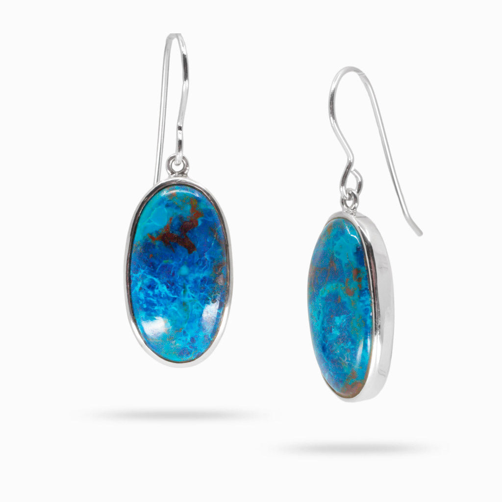 CABOCHON SHATTUCKITE DROP EARRINGS