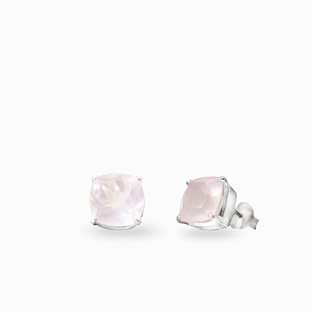 Rose Quartz Stud Earrings