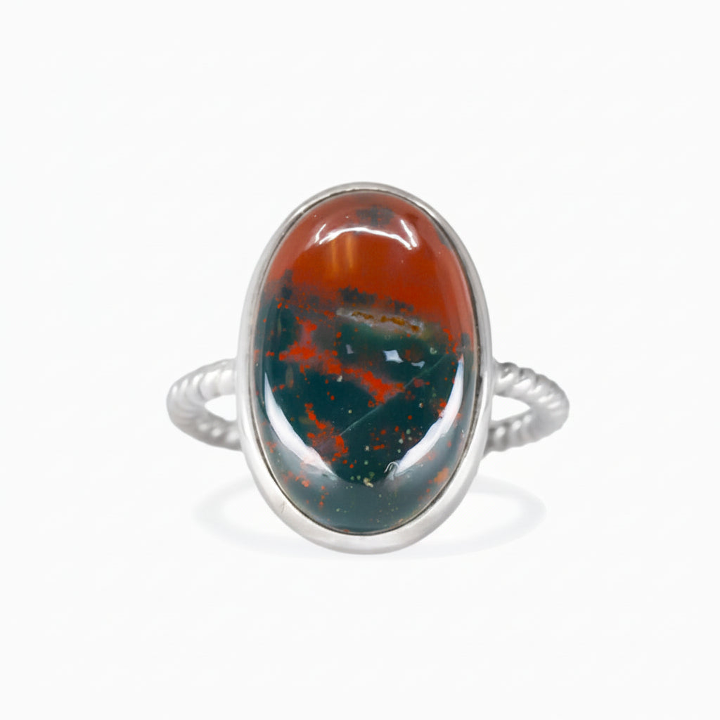CABOCHON BLOODSTONE OVAL RING