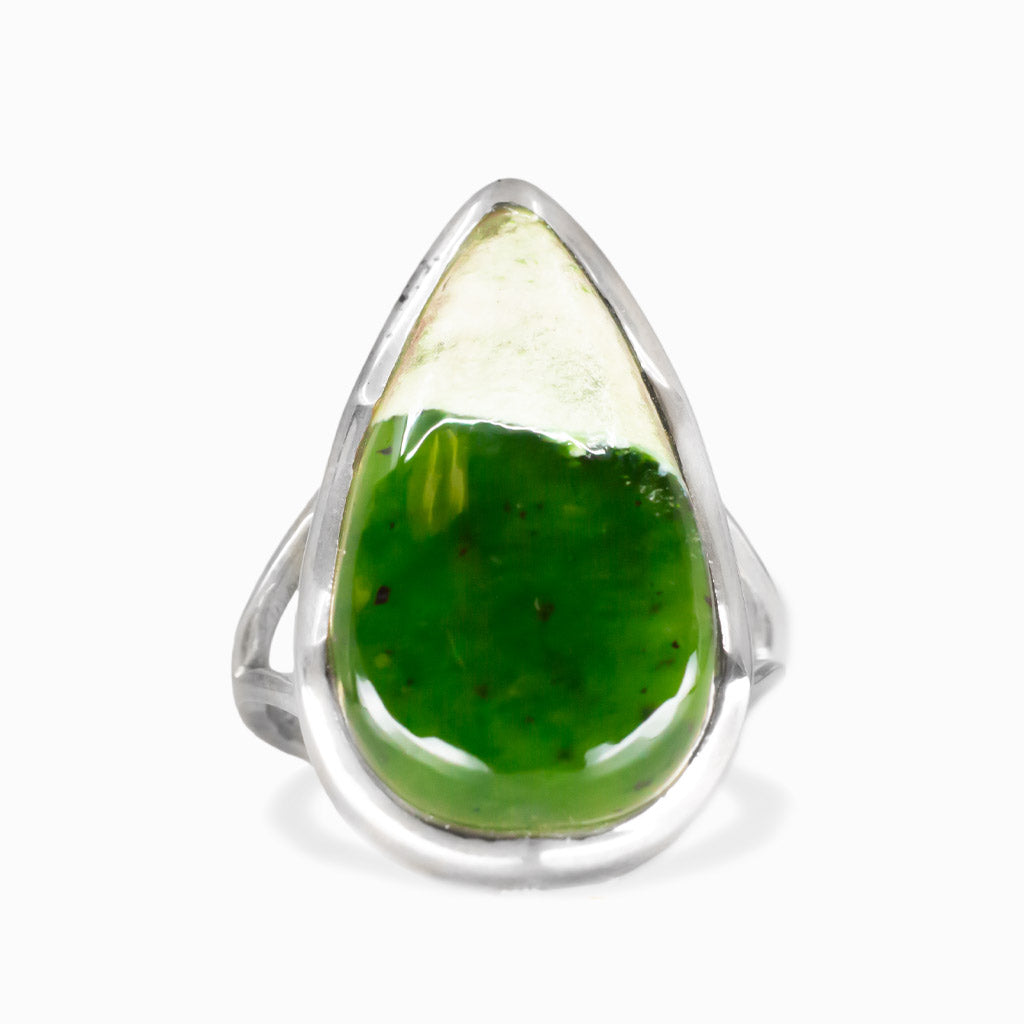 TEARSHAPED CHROME CHALCEDONY STERLING SILVER RING