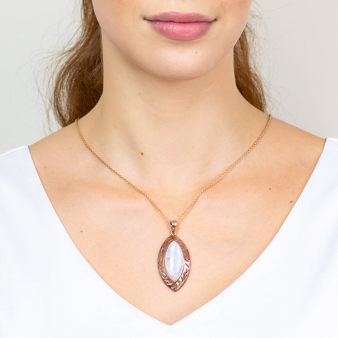 RMS CABOCHON MARQUISE PENDANT NECKLACE