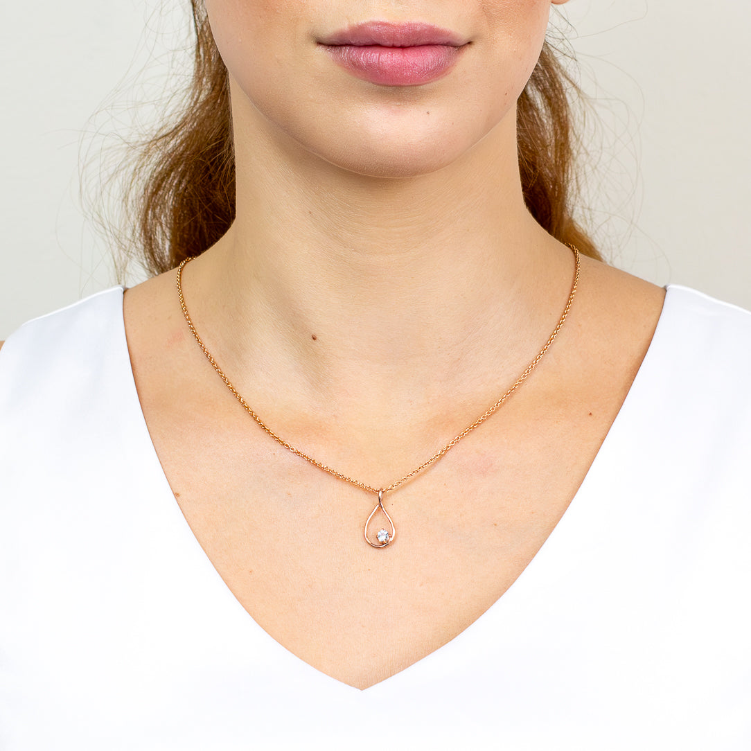 BLUE TOPAZ NECKLACE ON MODEL