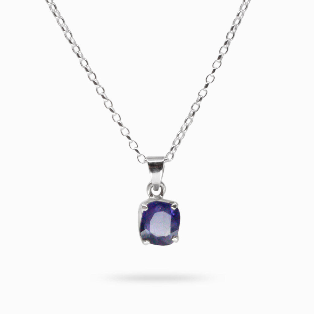 FACETED PURPLE BLUE VIOLET IOLITE NECKLACE STERLING SILVER | MADE IN EARTH