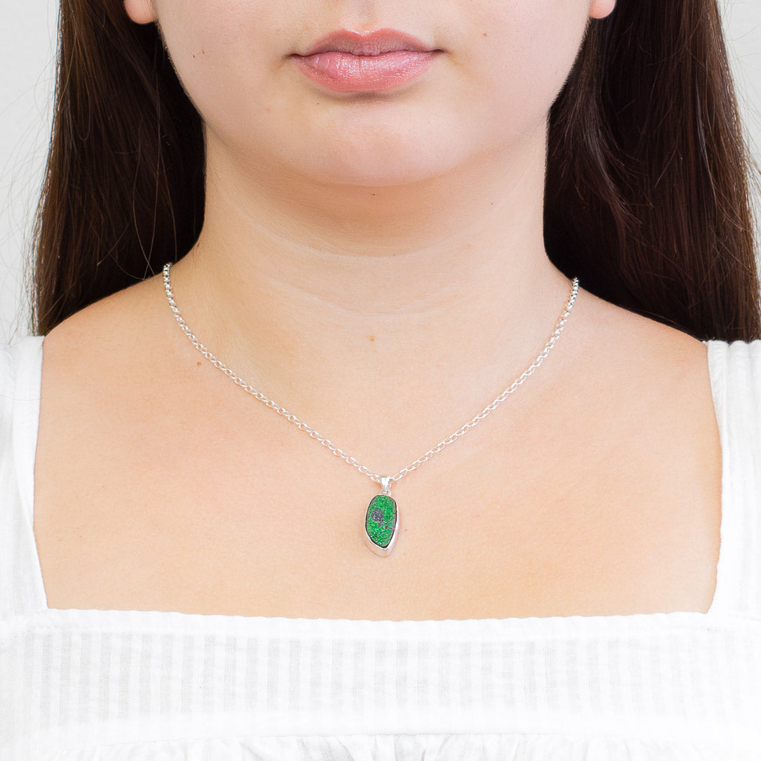 UVAROVITE RAW NECKLACE STERLING SILVER | MADE IN EARTH