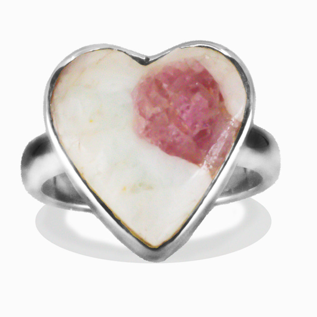 CABOCHON HEART PINK TOURMALINE RING |MADE IN EARTH