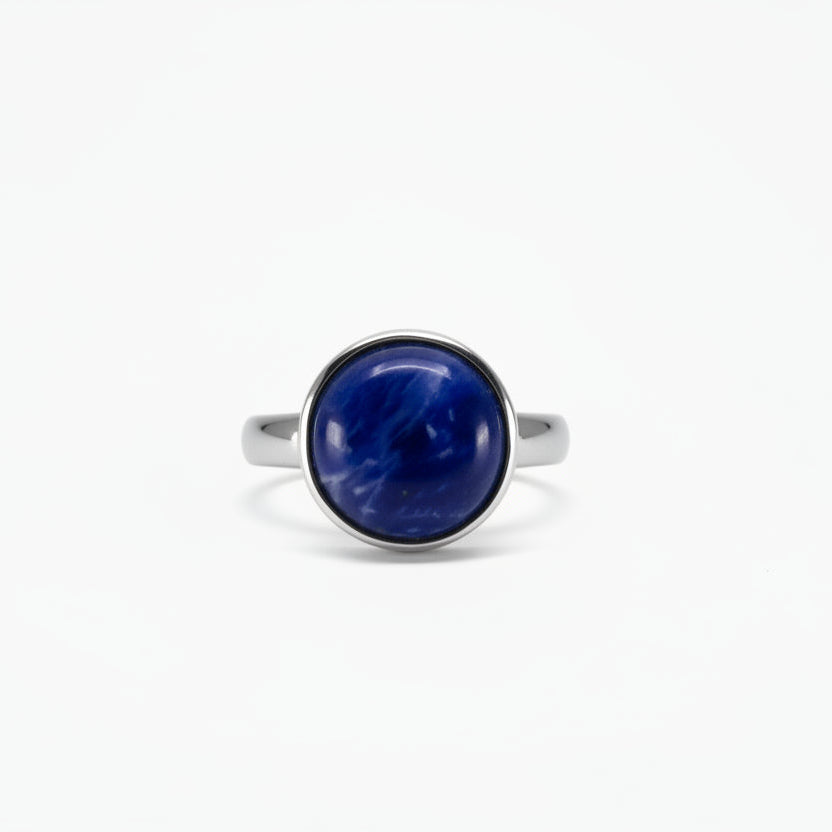 CABOCHON ROUND SODALITE RING MADE IN EARTH