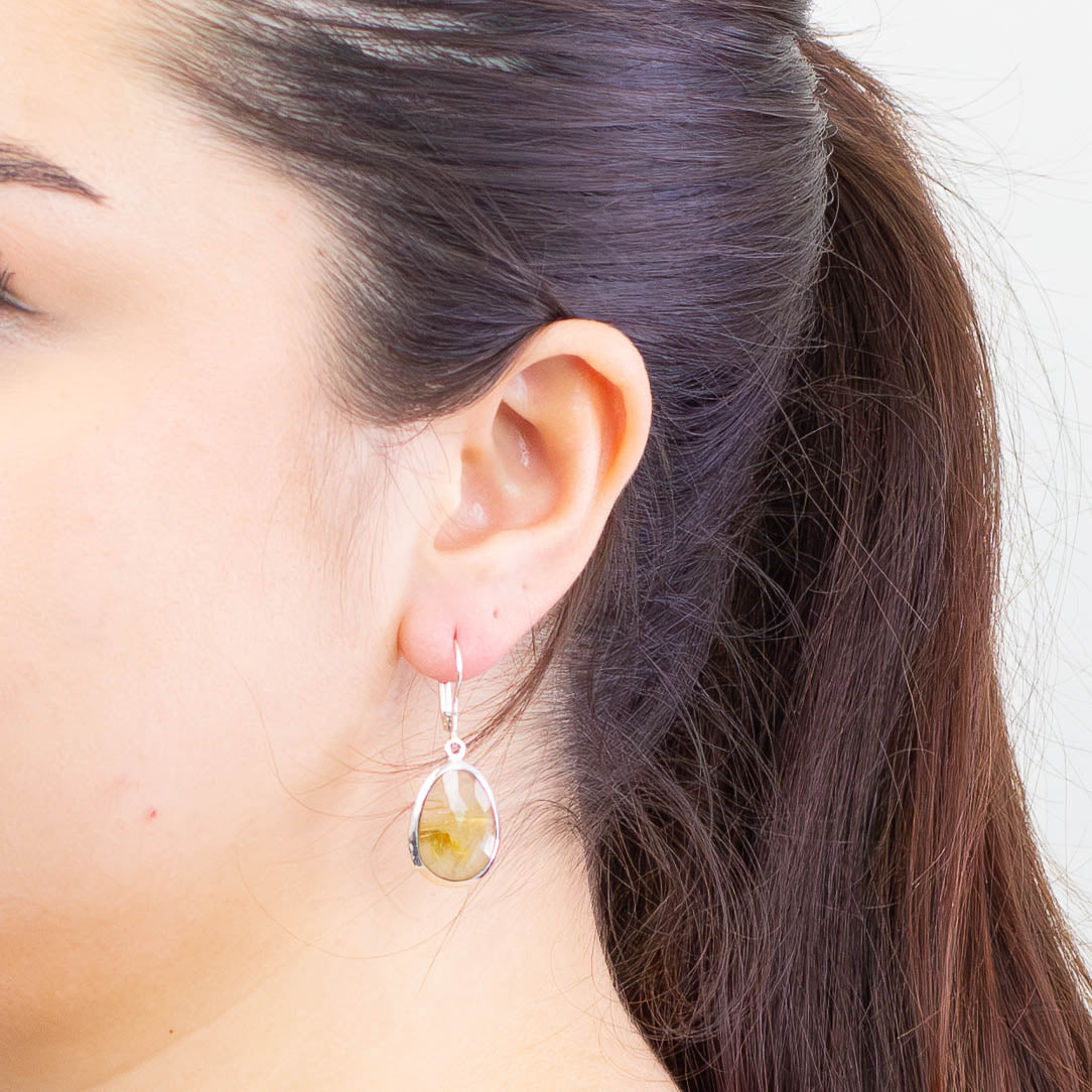 Rutilated Quartz Drop Earrings