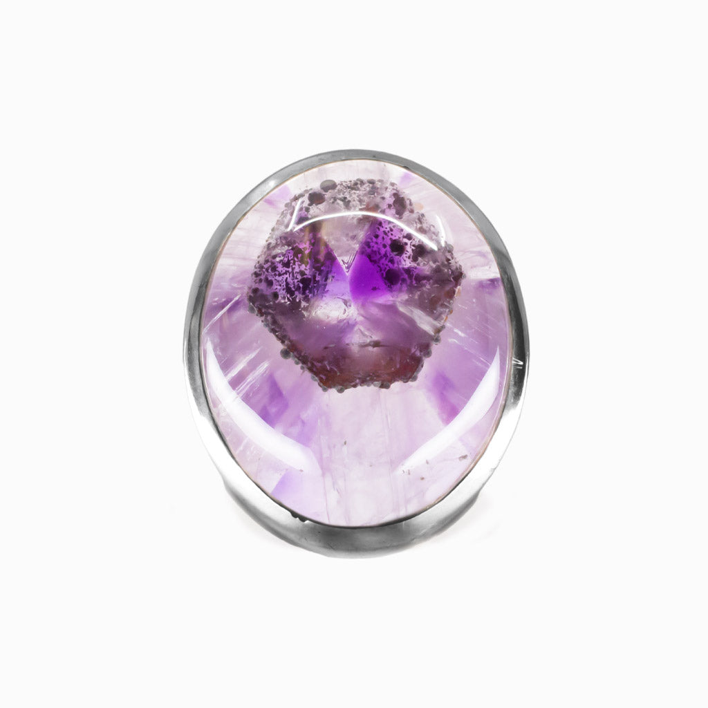 CABOCHON AURALITE OVAL RING STERLING SILVER | MADE IN EARTH 