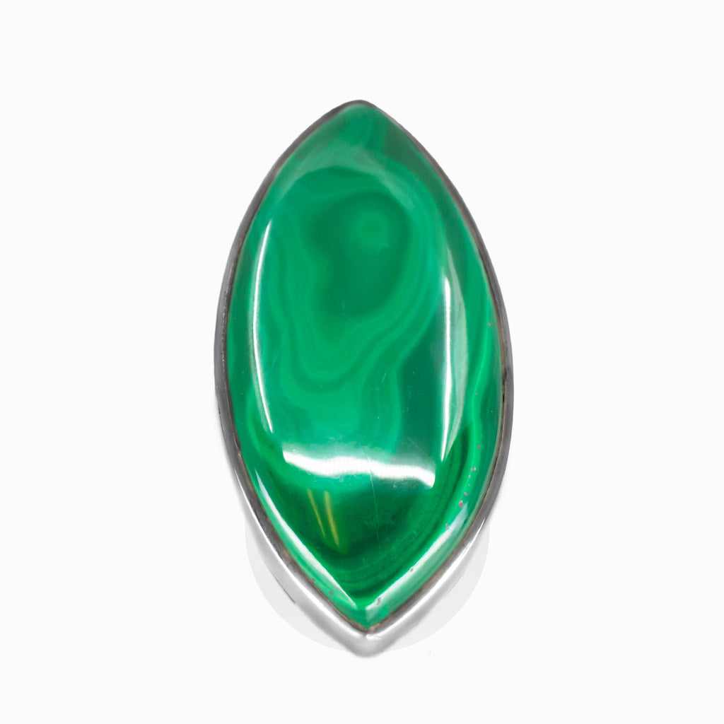 MARQUISE MALACHITE BEZEL RING STERLING SILVER | MADE IN EARTH