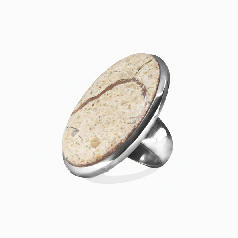 CABOCHON OVAL NATIVE COPPER BEZEL RING STERLING SILVER |MADE IN EARTH