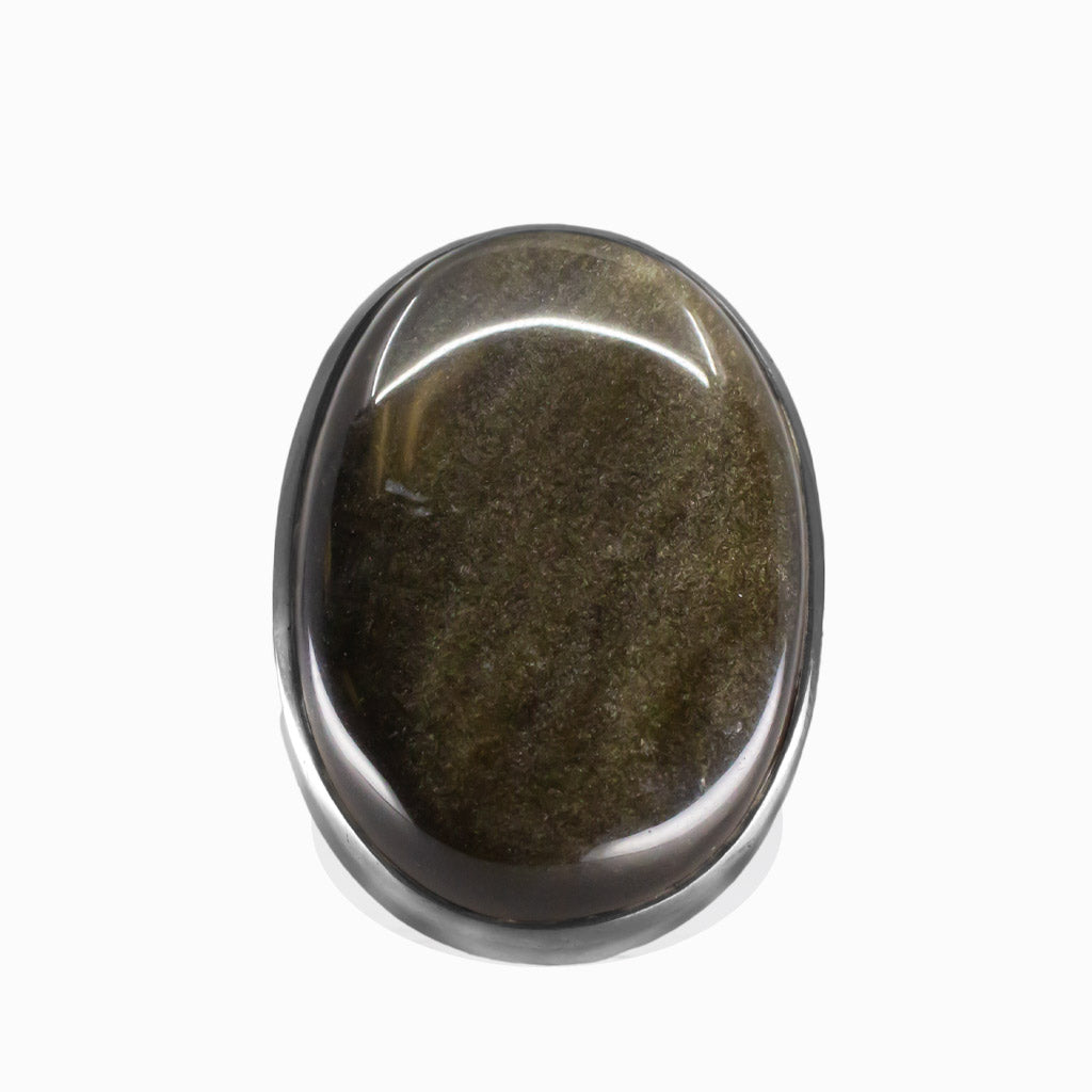 CABOCHON GOLDSHEEN OBSIDIAN OVAL STERLING SILVER RING | MADE IN EARTH