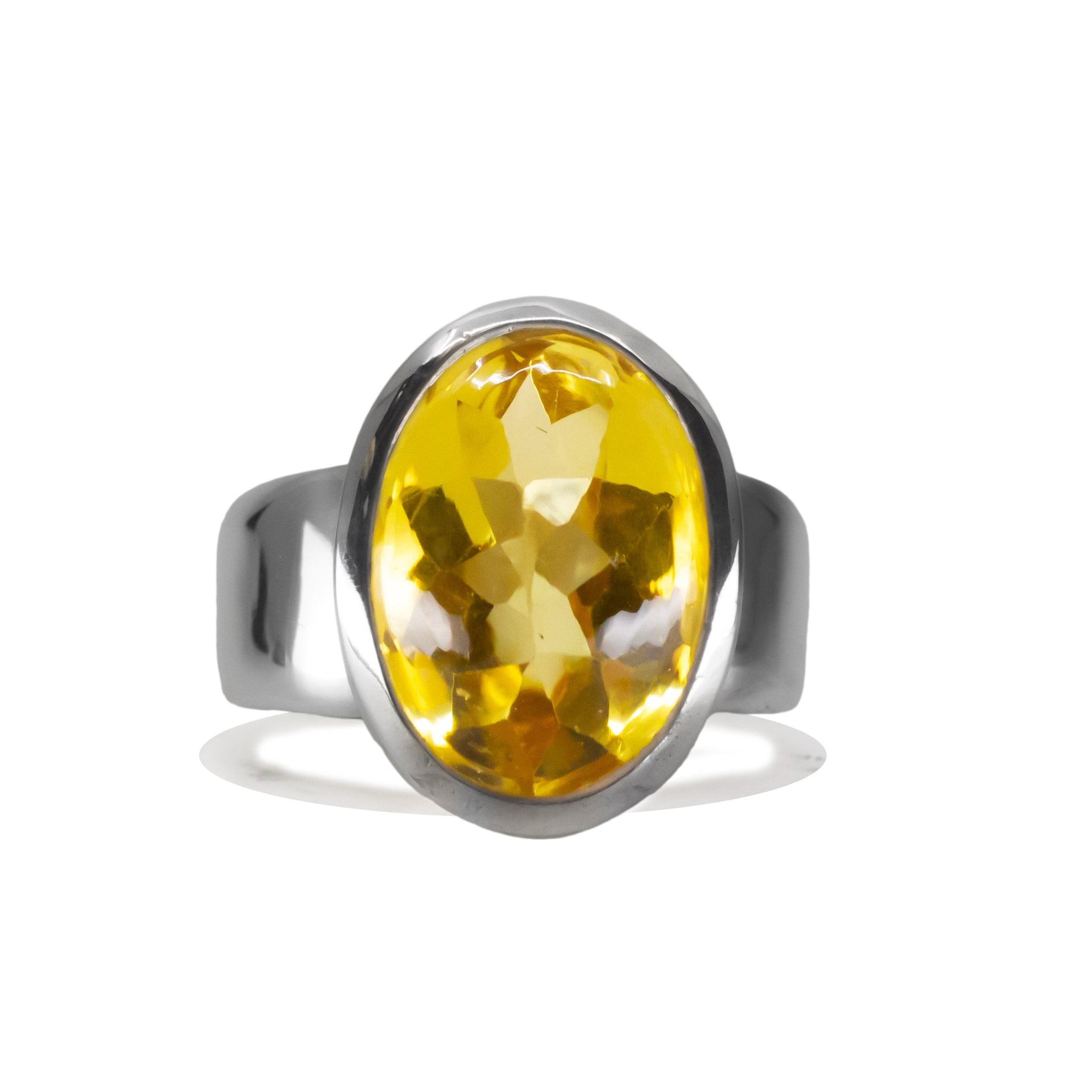 MIXED CUT CITRINE RING BEZEL STERLING SILVER | MADE IN EARTH 