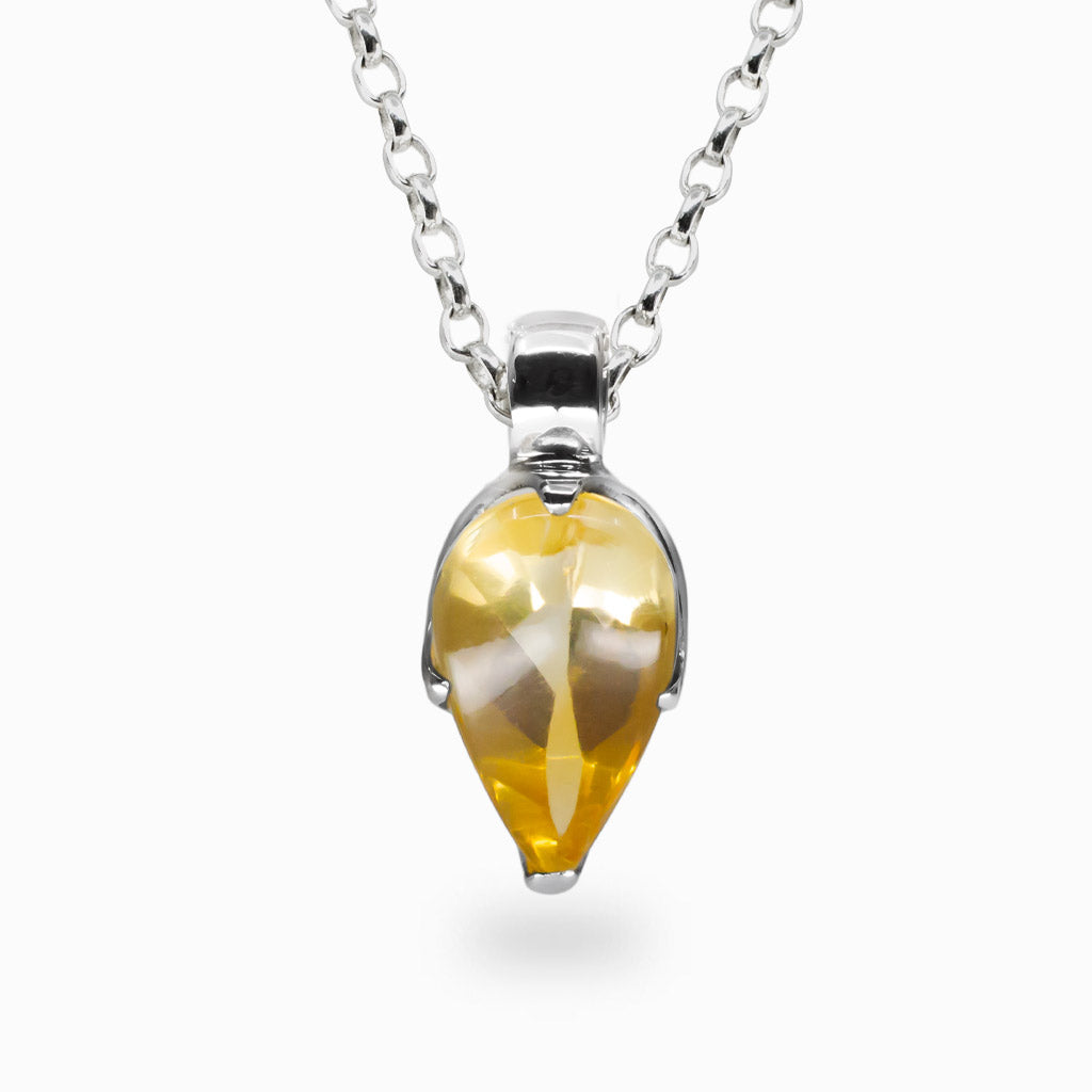 MIXED CUT CITRINE TEAR  NECKLACE STERLING SILVER | MADE IN EARTH