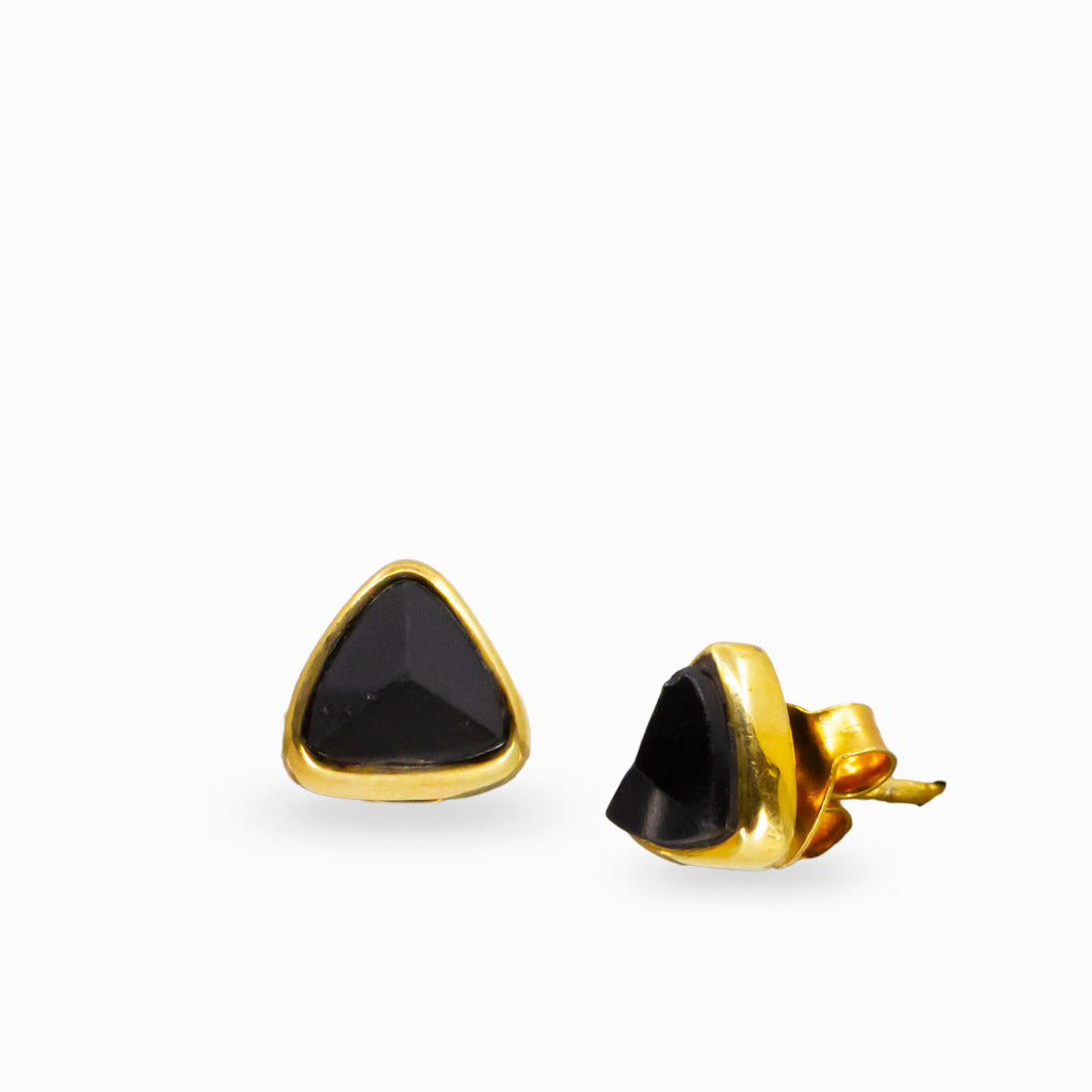 Black Tourmaline Stud Earrings