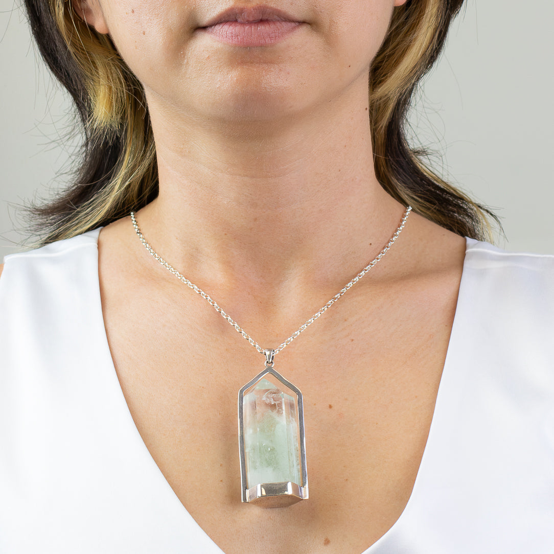 Celadonite Phantom Quartz Necklace