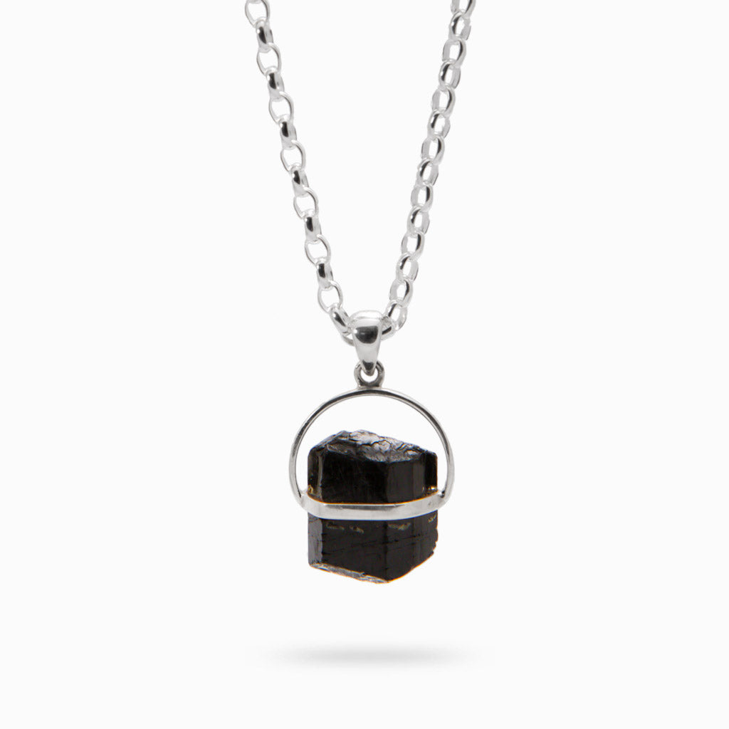 RAW BLACK TOURMALINE NECKLACE