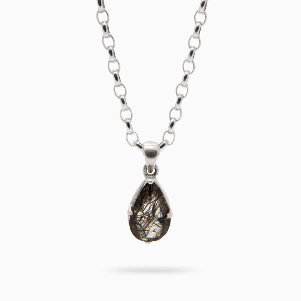 TOURMALINATED QUARTZ FACETED NECKLACE