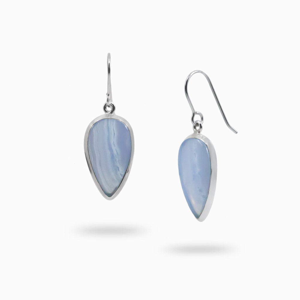 Blue lace agate drop earrings