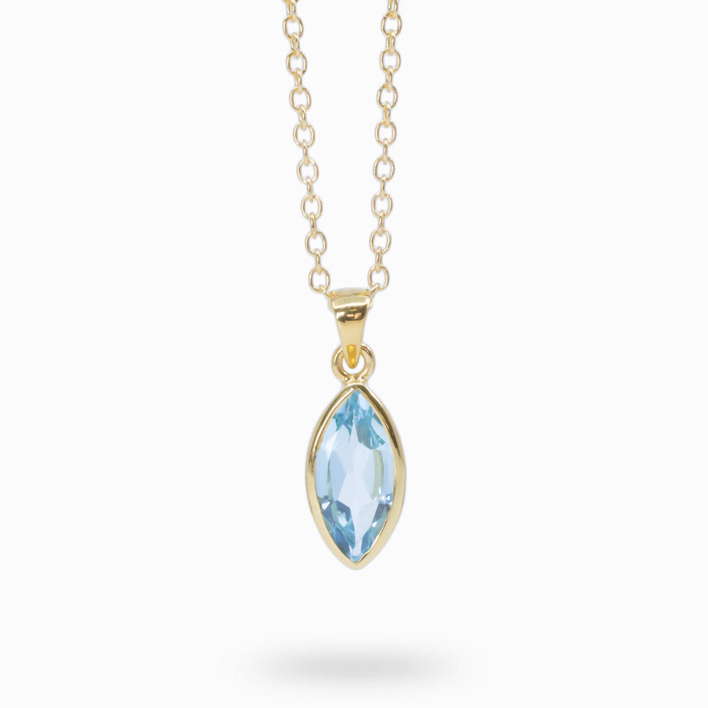 Blue topaz gold vermeil necklace