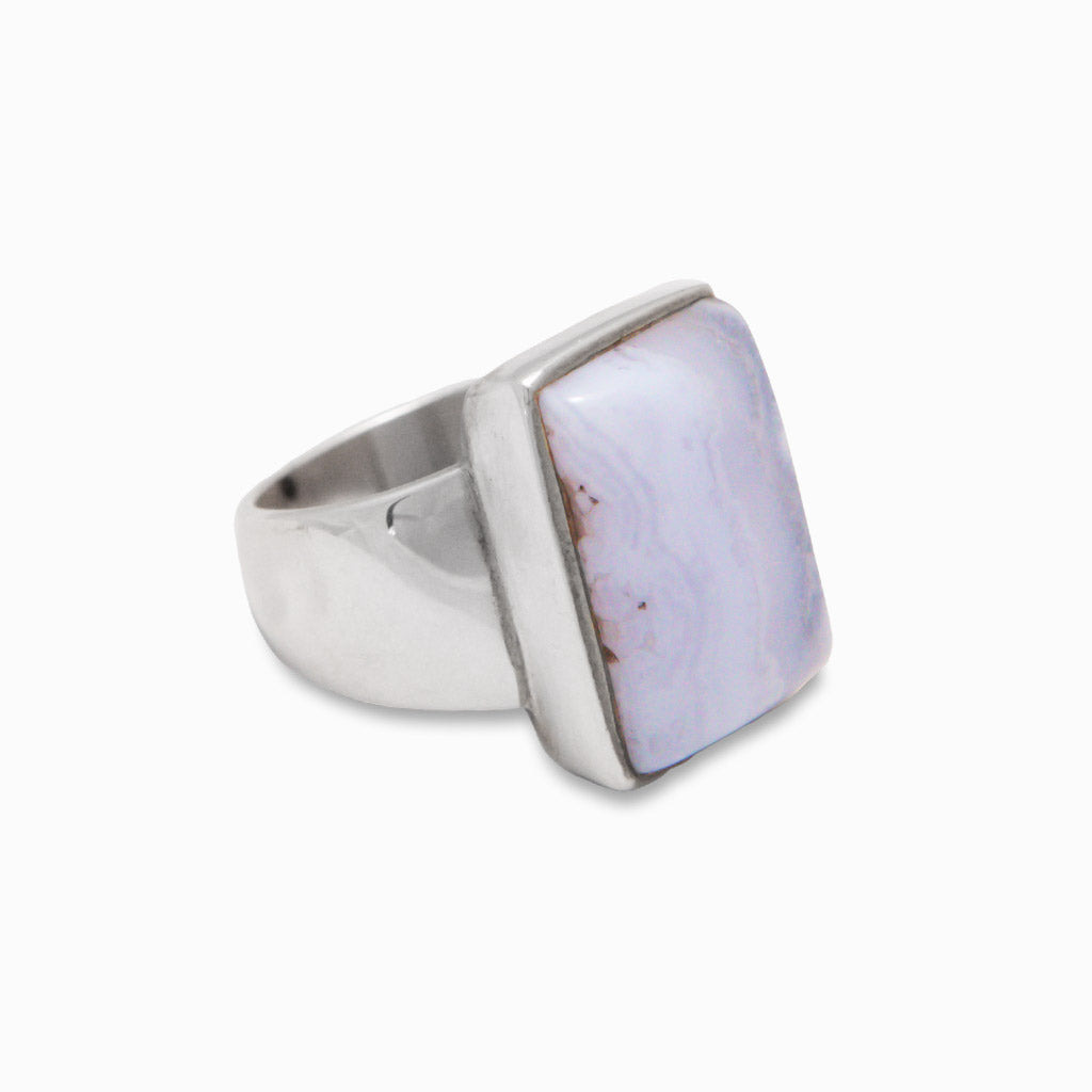 BLUE LACE AGATE RING