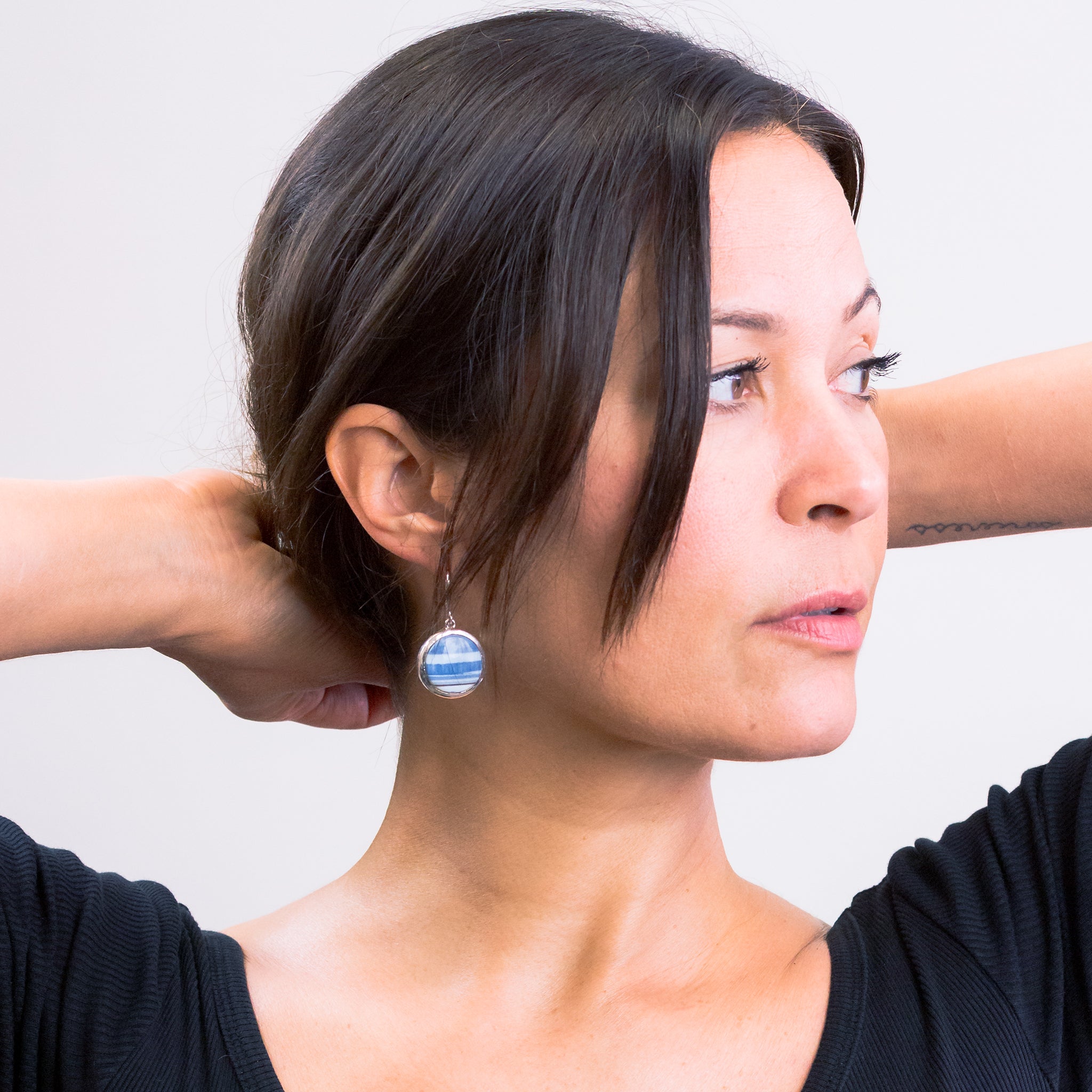 Blue Opal Drop Earrings