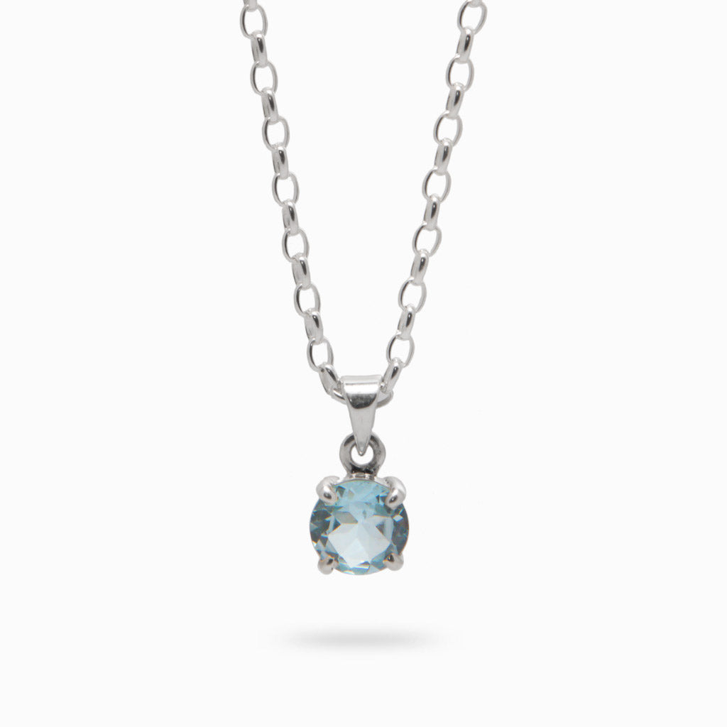 FACETED BLUE TOPAZ NECKLACE