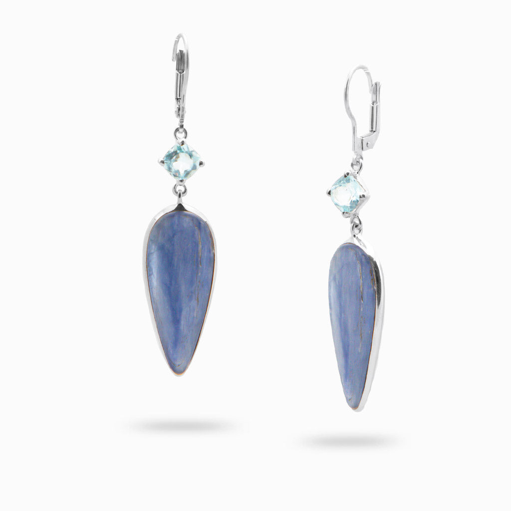 KYANITE AND BLUE TOPAZ DROP