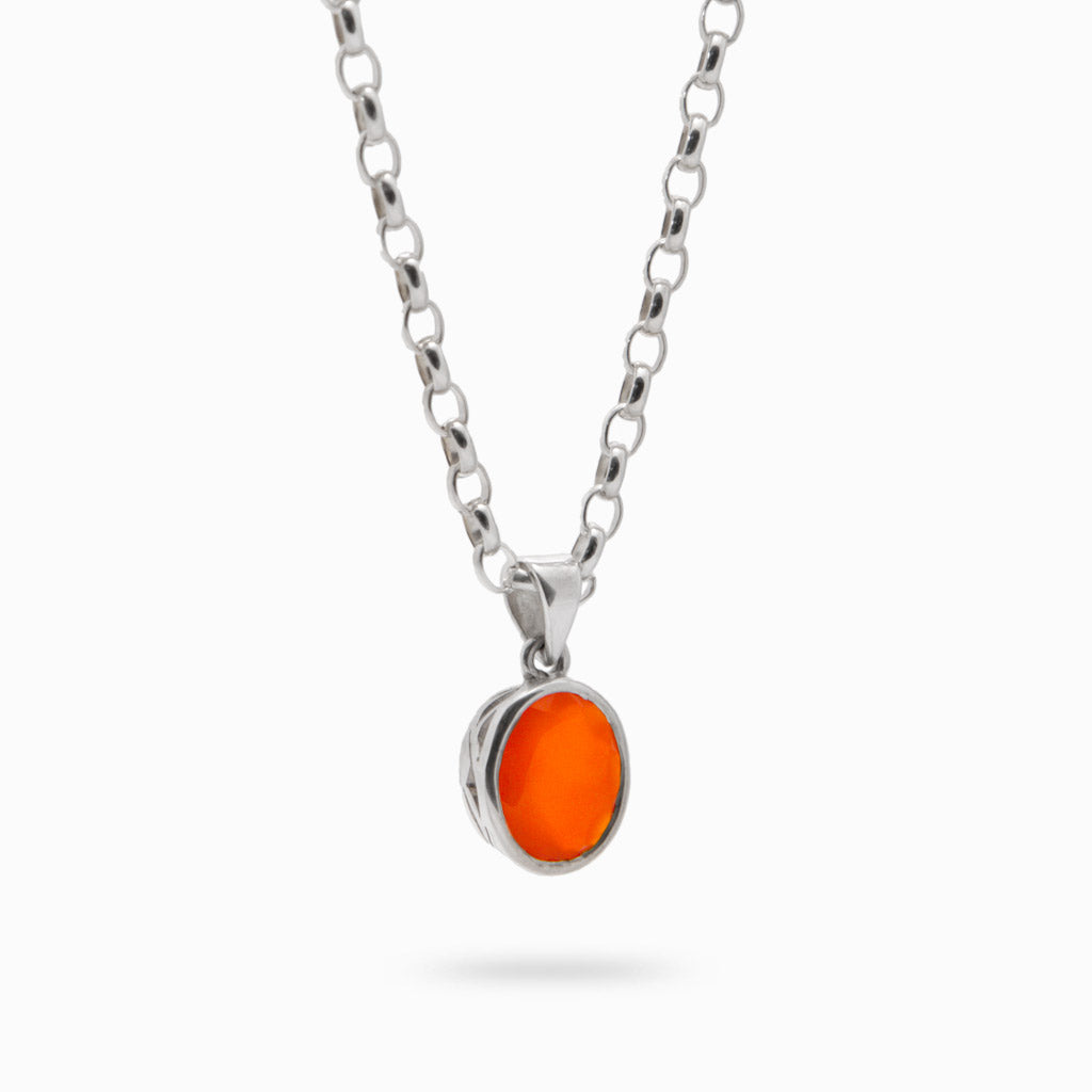 FACETED CARNELIAN NECKLACE