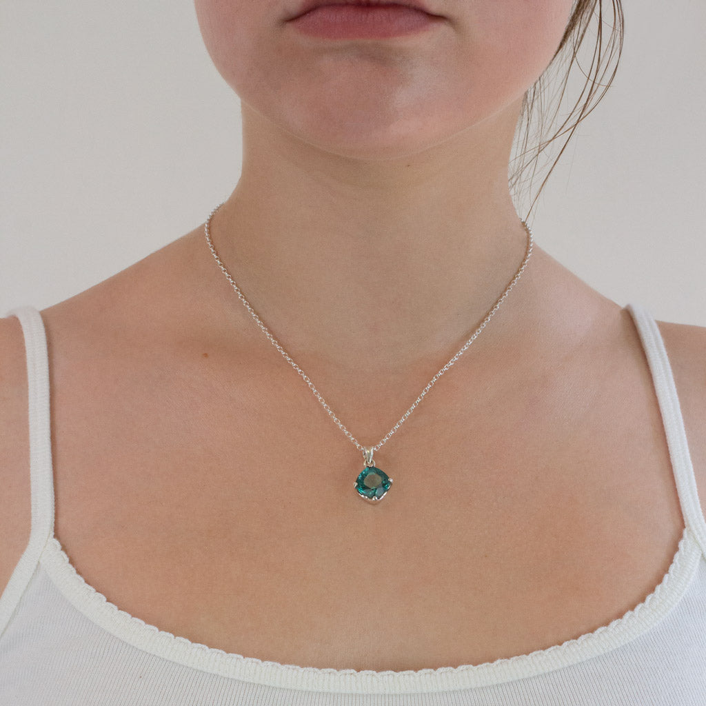 Fluorite necklace on model