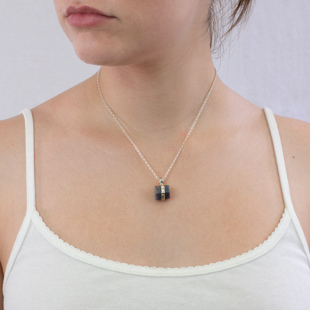 Blue Raw Sapphire Necklace