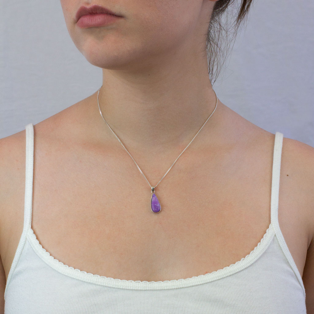Purple Cabochon Tear Sugilite Necklace