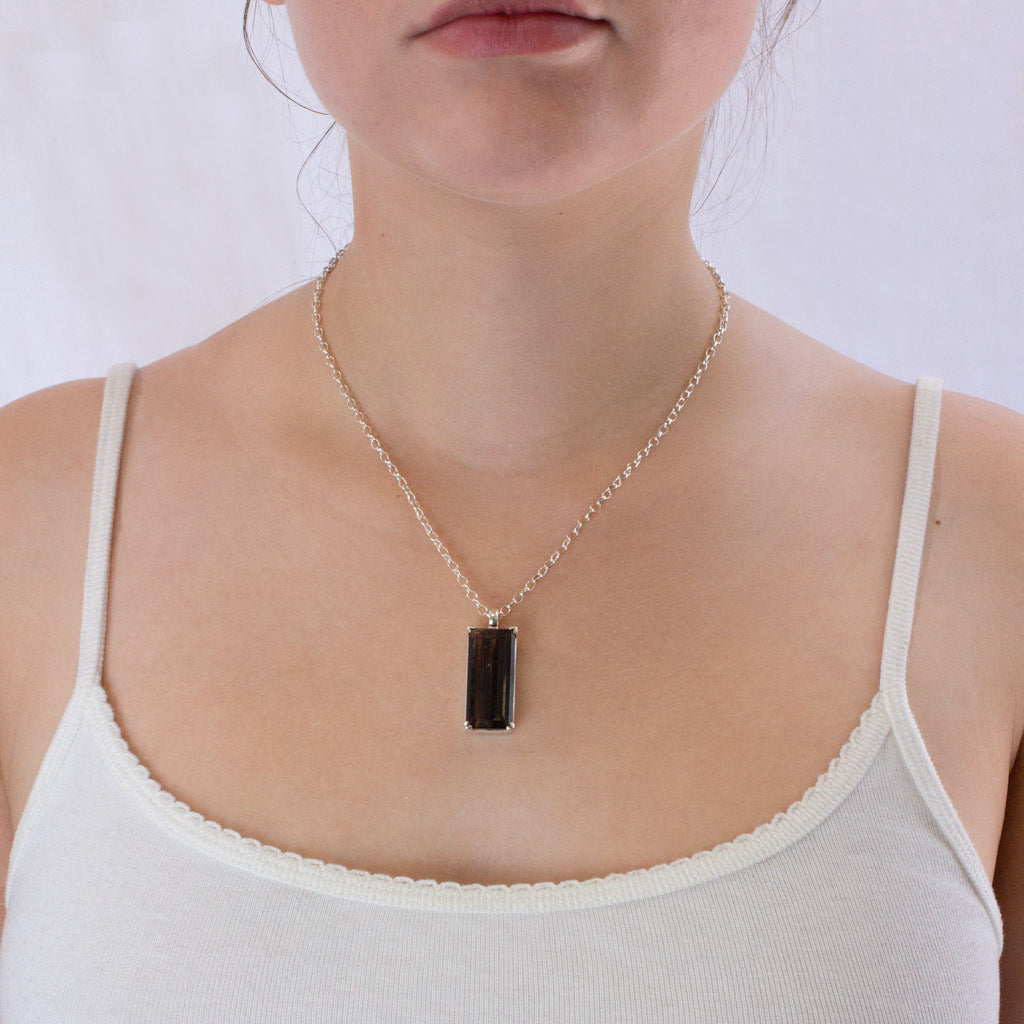 Scapolite necklace on model