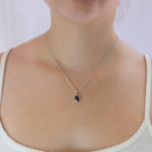 Sapphire necklace on model