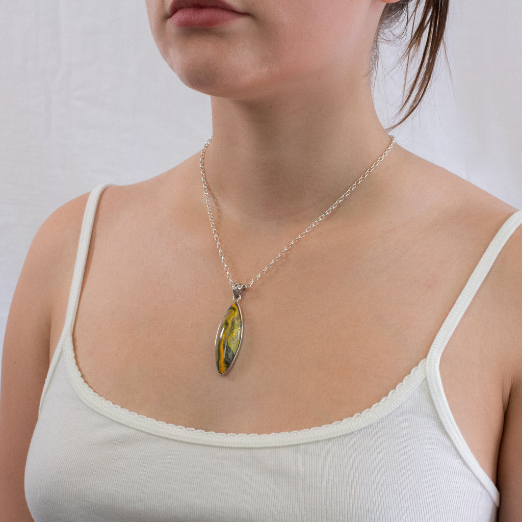 Jasper necklace on model