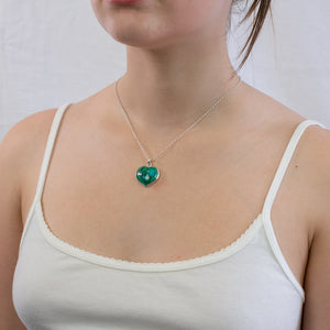 Chrysocolla Malachite necklace on model
