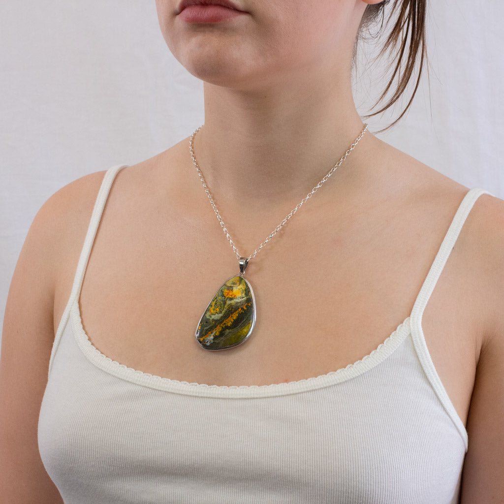 Jasper necklace on model