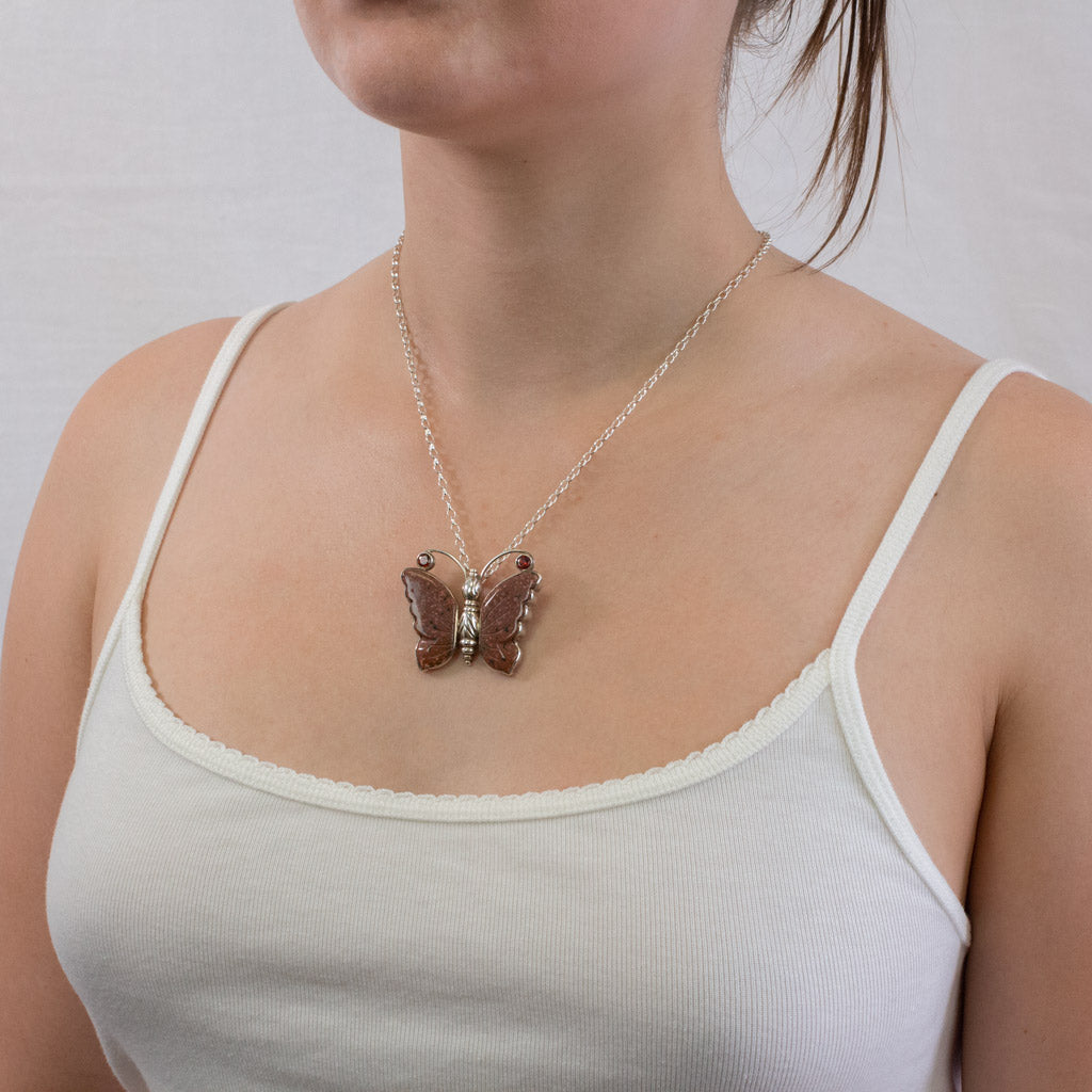 Garnet on sale butterfly necklace