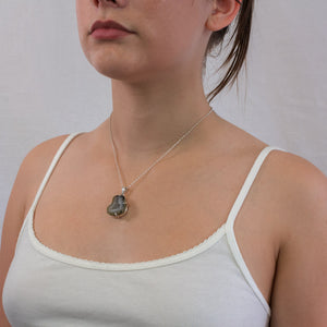 Agate Geode necklace on model